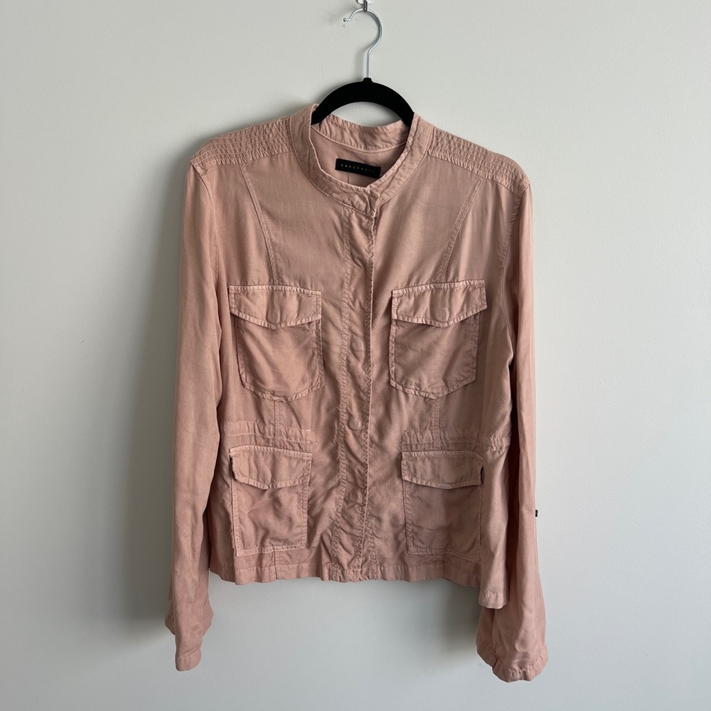 Anthropologie Sanctuary Petal Pink Utility Jacket with Stand-Up Collar M/L
